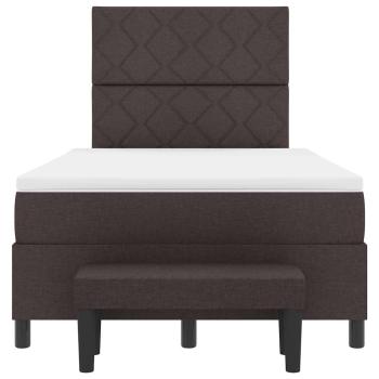 Boxspringbett mit Matratze & Bank Dunkelbraun 120x200 cm Stoff