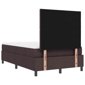 Boxspringbett mit Matratze & Bank Dunkelbraun 120x200 cm Stoff