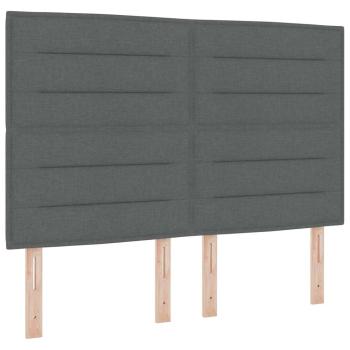 ARDEBO.de - Boxspringbett mit Matratze & Bank Dunkelgrau 160x200 cm Stoff