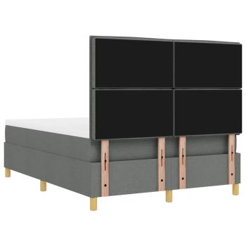 Boxspringbett mit Matratze & Bank Dunkelgrau 160x200 cm Stoff
