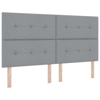 Boxspringbett mit Matratze & Bank Hellgrau 180x200 cm Stoff