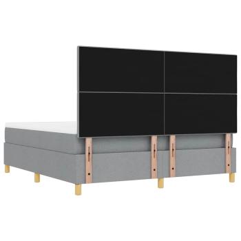 Boxspringbett mit Matratze & Bank Hellgrau 180x200 cm Stoff