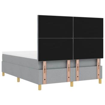 Boxspringbett mit Matratze & Bank Hellgrau 160x200 cm Stoff