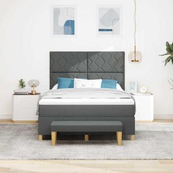 Boxspringbett mit Matratze & Bank Dunkelgrau 160x200 cm Stoff