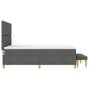 Boxspringbett mit Matratze & Bank Dunkelgrau 160x200 cm Stoff