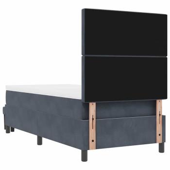 Boxspringbett mit Matratze & Bank Dunkelgrau 90x200 cm Samt