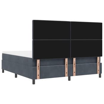 Boxspringbett mit Matratze & Bank Dunkelgrau 180x200 cm Samt