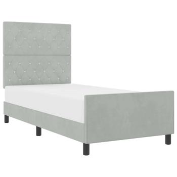 Bettgestell Hellgrau 90x190 cm Samt