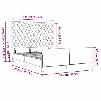 Bettgestell Dunkelblau Samt 140x200 cm