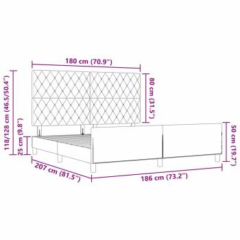 Bettgestell Dunkelgrau 180x200 cm Samt