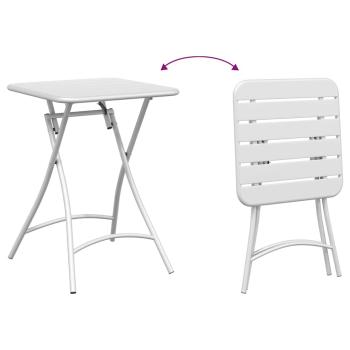 Gartentisch Klappbar Weiß 55x55x73 cm Stahl