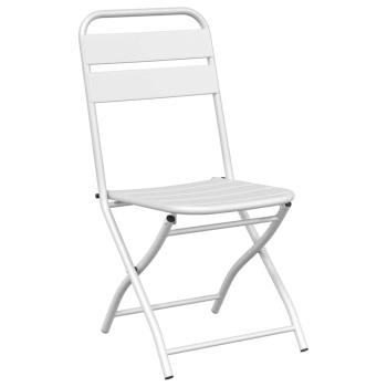 3-tlg. Bistro-Set Klappbar Weiß Stahl