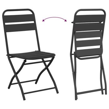 3-tlg. Bistro-Set Klappbar Anthrazit Stahl