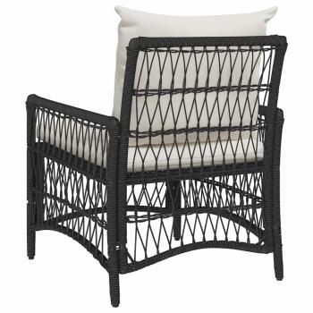 Gartenstuhl mit Kissen Schwarz 60x70x78 cm Poly Rattan