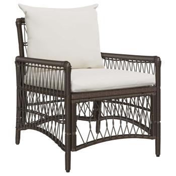 Gartenstuhl mit Kissen Braun 60x70x78 cm Poly Rattan