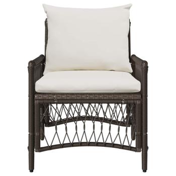 Gartenstuhl mit Kissen Braun 60x70x78 cm Poly Rattan