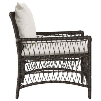 Gartenstuhl mit Kissen Braun 60x70x78 cm Poly Rattan