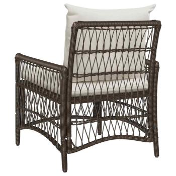 Gartenstuhl mit Kissen Braun 60x70x78 cm Poly Rattan