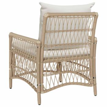 Gartenstuhl mit Kissen Beige 60x70x78 cm Poly Rattan