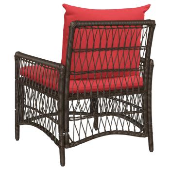 Gartenstuhl mit Kissen Braun 60x70x78 cm Poly Rattan