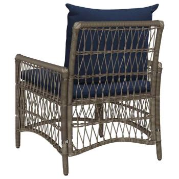 Gartenstuhl mit Kissen Grau 60x70x78 cm Poly Rattan