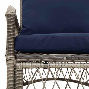Gartenstuhl mit Kissen Grau 60x70x78 cm Poly Rattan