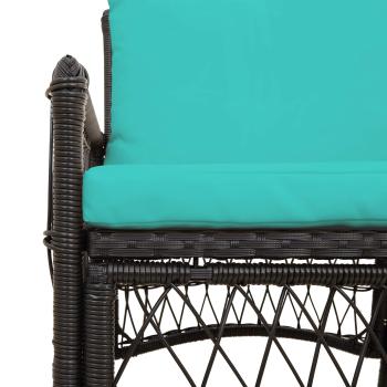 Gartenstuhl mit Kissen Schwarz 60x70x78 cm Poly Rattan
