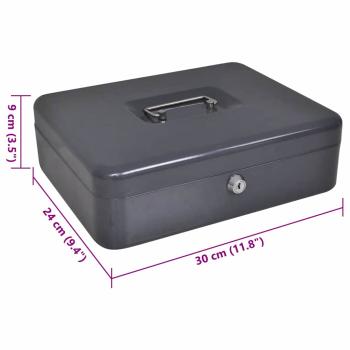 Sicherheitsbox Dunkelgrau Stahl Mittel Tragbare Sicherheitsbox