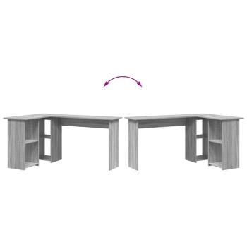 Grauer Computer Schreibtisch Grau Sonoma MDF Mittel Stauraum