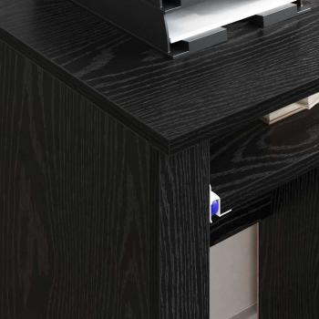 Schwarzer Eichen-Schreibtisch Schwarze Eiche Holzwerkstoff, Metall