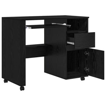 Schwarzer Eichen-Schreibtisch Schwarze Eiche Holzwerkstoff, Metall