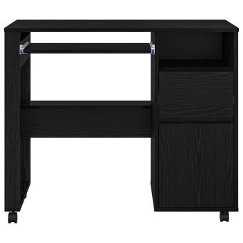 Schwarzer Eichen-Schreibtisch Schwarze Eiche Holzwerkstoff, Metall