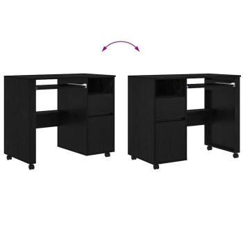 Schwarzer Eichen-Schreibtisch Schwarze Eiche Holzwerkstoff, Metall