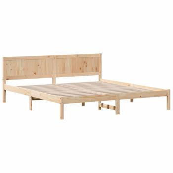 Kiefernholz-Bettgestell Naturholz Massives Kiefernholz 180 x 200 cm