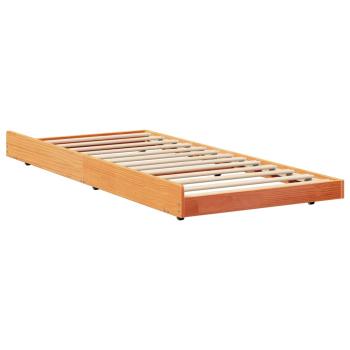 Bettgestell Wax Brown Massivholz 80 x 200 cm Minimalistisch