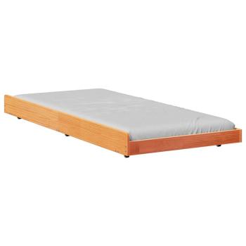 Bettgestell Wax Brown Massivholz 80 x 200 cm Minimalistisch