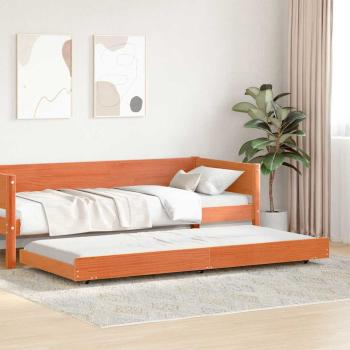 Bettgestell Wax Brown Massivholz 80 x 200 cm Minimalistisch