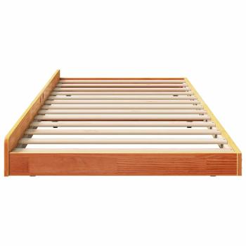 Bettgestell Wax Brown Massivholz 80 x 200 cm Minimalistisch
