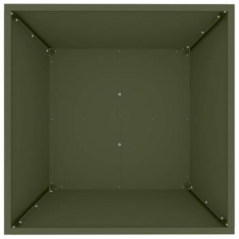 Metall-Pflanzkübel Olivgrün Metall 50 x 50 x 15 cm Quadrat