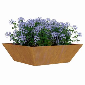 Metallpflanzer Wetterstahl 50 x 50 x 15 cm Dekorative Intarsien