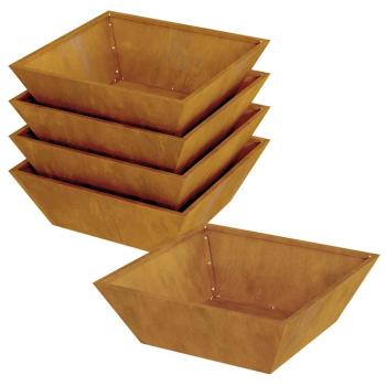 Metallpflanzer Wetterstahl 50 x 50 x 15 cm Dekorative Intarsien