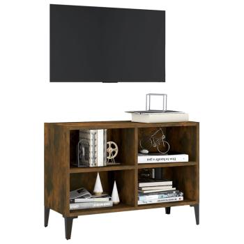 TV-Schrank mit Metallbeinen Räuchereiche 69,5x30x50 cm