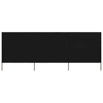 ARDEBO.de - 3-teiliges Windschutzgewebe 400 x 120 cm Schwarz