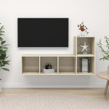 ARDEBO.de - 2-tlg. TV-Schrank-Set Sonoma-Eiche Holzwerkstoff