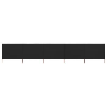 ARDEBO.de - 5-teiliges Windschutzgewebe 600 x 120 cm Schwarz