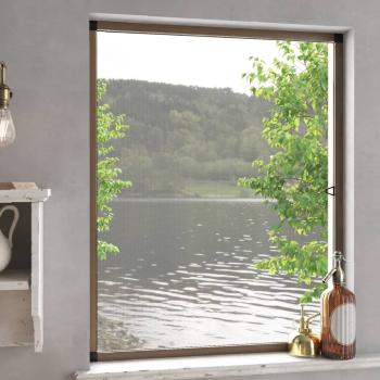 ARDEBO.de - Insektenschutz für Fenster Braun 100x120 cm