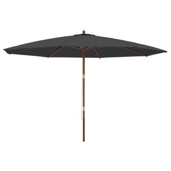 Sonnenschirm mit Holzmast Schwarz 400x273 cm