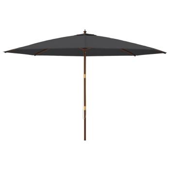 Sonnenschirm mit Holzmast Schwarz 400x273 cm