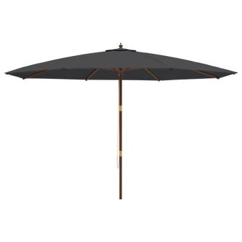 Sonnenschirm mit Holzmast Schwarz 400x273 cm