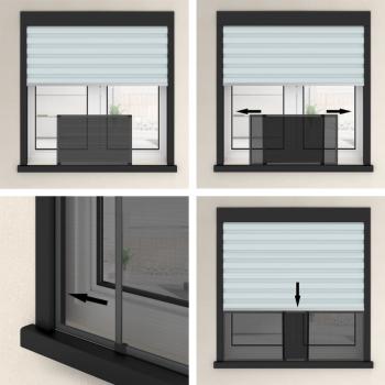 Teleskop-Fliegengitter für Fenster Anthrazit (100-193)x75 cm